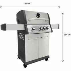 CAESAROO Barbecue à Gaz Avec Trois Brûleurs Preston En Acier Peint Gris Et Noir | Noir E Gris -France Barbecue Soldes Boutique 53599153 5