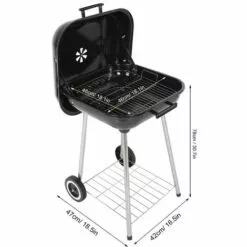SZYB Duokon Gril De Barbecue 42 X 47 X 78 Cm Avec Filet De Tablette Inférieure En Acier Et Plastique -France Barbecue Soldes Boutique 53612554 4