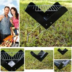 LIFCAUSAL Barbecue à Charbon Portable Barbecue à Charbon De Bois Grill Pliant En Acier Inoxydable Pour La Cuisine En Plein Air Camping Pique-nique -France Barbecue Soldes Boutique 53642982 3