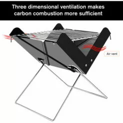 LIFCAUSAL Barbecue à Charbon Portable Barbecue à Charbon De Bois Grill Pliant En Acier Inoxydable Pour La Cuisine En Plein Air Camping Pique-nique -France Barbecue Soldes Boutique 53642982 5