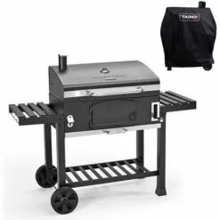 TAINO HERO XXL Set Fumoir BBQ Chariot De Cuisson Au Charbon De Bois Barbecue Fumoir Hotte