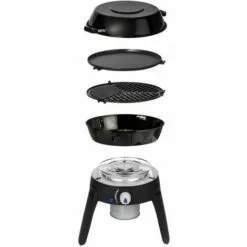 ANTARION CADAC Safari Chef 30 HP Barbecue Gaz BBQ Grill Spécial Camping Pieds Repliables - Noir