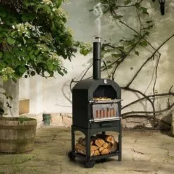 Four à Pizza - Barbecue Fumoir - Charbon De Bois Ou Pellets - 45 X 65 X 48 Cm - Métal - Noir - MaxxGarden -France Barbecue Soldes Boutique 54009630 5