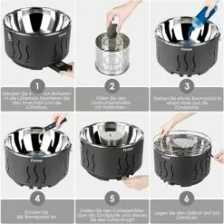 AICOK Barbecue Au Charbon De Bois De Table Sans Fumée Avec Ventilateur Galeras | Noir -France Barbecue Soldes Boutique 54027795 4