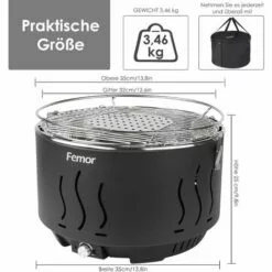 AICOK Barbecue Au Charbon De Bois De Table Sans Fumée Avec Ventilateur Galeras | Noir -France Barbecue Soldes Boutique 54027795 5