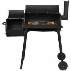 WOLTU Barbecue à Charbon. Grill BBQ Avec Roues De Transport. 115x53x114cm.Noir