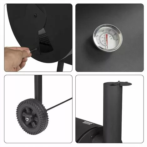 WOLTU Barbecue à Charbon. Grill BBQ Avec Roues De Transport. 115x53x114cm.Noir 6 WOLTU Barbecue à Charbon. Grill BBQ Avec Roues De Transport. 115x53x114cm.Noir – Image 4