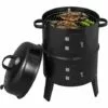 WOLTU Conception 3 En 1 Barbecue Au Charbon De Bois. BBQ Grill Fumé 40x84cm. Grill Barbecue Pour Jardin Camping.Noir -France Barbecue Soldes Boutique 54102546 1