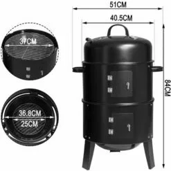 WOLTU Conception 3 En 1 Barbecue Au Charbon De Bois. BBQ Grill Fumé 40x84cm. Grill Barbecue Pour Jardin Camping.Noir 8 WOLTU Conception 3 En 1 Barbecue Au Charbon De Bois. BBQ Grill Fumé 40x84cm. Grill Barbecue Pour Jardin Camping.Noir -France Barbecue Soldes Boutique 54102546 3