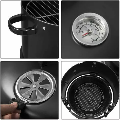 WOLTU Conception 3 En 1 Barbecue Au Charbon De Bois. BBQ Grill Fumé 40x84cm. Grill Barbecue Pour Jardin Camping.Noir 6 WOLTU Conception 3 En 1 Barbecue Au Charbon De Bois. BBQ Grill Fumé 40x84cm. Grill Barbecue Pour Jardin Camping.Noir – Image 4