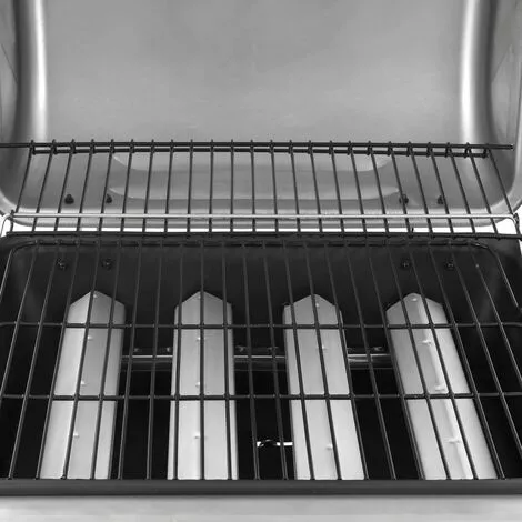 Hommoo Barbecue Gril A Gaz Avec 4 Brûleurs Noir Et Argente 4 Hommoo Barbecue Gril A Gaz Avec 4 Brûleurs Noir Et Argente – Image 2