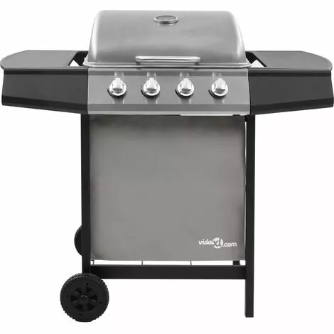 Hommoo Barbecue Gril A Gaz Avec 4 Brûleurs Noir Et Argente 5 Hommoo Barbecue Gril A Gaz Avec 4 Brûleurs Noir Et Argente – Image 3