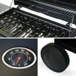 ALICE'S GARDEN Barbecue Gaz - Treville - Barbecue 5 Brûleurs Dont 1 Feu Latéral Noir. Avec Thermomètre - Noir -France Barbecue Soldes Boutique 5468530 3