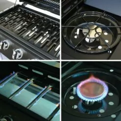 ALICE'S GARDEN Barbecue Gaz - Treville - Barbecue 5 Brûleurs Dont 1 Feu Latéral Noir. Avec Thermomètre - Noir -France Barbecue Soldes Boutique 5468530 5