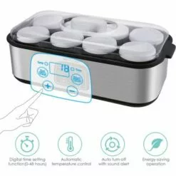 Gizcam Yaourtière Électrique Avec Écran LCD, Avec Minuterie Jusqu'à 48 Heures, Récipient En Verre 8X180ml, Machine à Yaourt à Affichage LED, Arrêt Automatique, Acier Inoxydable, 30W 10 Gizcam Yaourtière Électrique Avec Écran LCD, Avec Minuterie Jusqu'à 48 Heures, Récipient En Verre 8X180ml, Machine à Yaourt à Affichage LED, Arrêt Automatique, Acier Inoxydable, 30W -France Barbecue Soldes Boutique 55298927 4