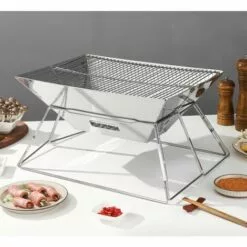 BENOBBY KIDS Grille De Feu En Acier Inoxydable Pour Gril Pliant Extérieur, Gril Portable Avec Sac De Transport Pour Le Voyage De Camping De Barbecue De Jardin