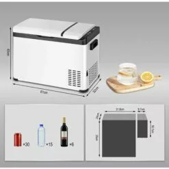 WOLTU Mini Frigo De Voiture. Petit Réfrigérateur Portable Chaud/Froid. Glacière Électrique 30L. 61x32x40 Cm. Blanc -France Barbecue Soldes Boutique 55868951 3