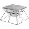 CAMPOUT Extérieur En Acier Inoxydable Gril Pliant Portable Gril Famille Camping Barbecue Bois Poêles à Charbon De Bois - Argent