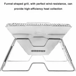 CAMPOUT Extérieur En Acier Inoxydable Gril Pliant Portable Gril Famille Camping Barbecue Bois Poêles à Charbon De Bois - Argent -France Barbecue Soldes Boutique 56090780 3