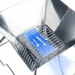 CAMPOUT Extérieur En Acier Inoxydable Gril Pliant Portable Gril Famille Camping Barbecue Bois Poêles à Charbon De Bois - Argent -France Barbecue Soldes Boutique 56090780 4