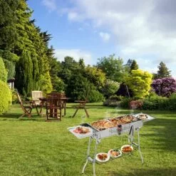 BAMNY Barbecue à Charbon Portable, Barbecue Pliable Pour 5 à 10 Personnes, Avec Poêle Antiadhésive, En Acier Inoxydable, Grill Charbon De Bois Pour Camping Et Pique Nique, 122 X 30 X 73 Cm 11 BAMNY Barbecue à Charbon Portable, Barbecue Pliable Pour 5 à 10 Personnes, Avec Poêle Antiadhésive, En Acier Inoxydable, Grill Charbon De Bois Pour Camping Et Pique Nique, 122 X 30 X 73 Cm -France Barbecue Soldes Boutique 56143189 5