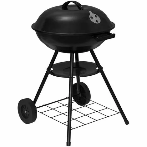 HELLOSHOP26 Barbecue à Charbon De Bois Avec Roues Pour Camping De Jardin, Noir - Bois 3 HELLOSHOP26 Barbecue à Charbon De Bois Avec Roues Pour Camping De Jardin, Noir - Bois