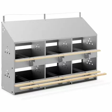 WIESENFIELD Pondoir À Poules Professionnel Avec Tapis De Ponte 12 Compartiments Galvanisé - Argent 3 WIESENFIELD Pondoir À Poules Professionnel Avec Tapis De Ponte 12 Compartiments Galvanisé - Argent