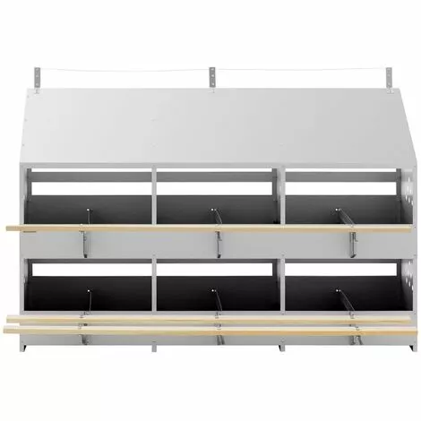 WIESENFIELD Pondoir À Poules Professionnel Avec Tapis De Ponte 12 Compartiments Galvanisé - Argent 7 WIESENFIELD Pondoir À Poules Professionnel Avec Tapis De Ponte 12 Compartiments Galvanisé - Argent – Image 5
