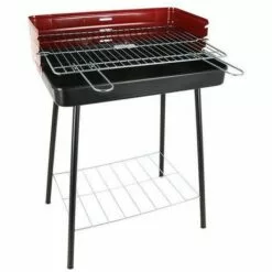 Barbecue à Charbon Sur Pied Algon Noir Rouge (52 X 37 X 71,5 Cm)