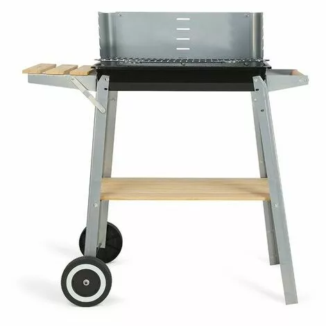 LIVOO Barbecue Charbon Sur Pied Finition Bois 48 X 28 Cm - Gris 3 LIVOO Barbecue Charbon Sur Pied Finition Bois 48 X 28 Cm - Gris