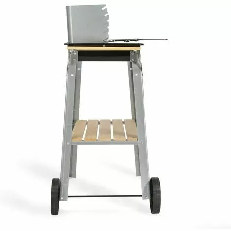 LIVOO Barbecue Charbon Sur Pied Finition Bois 48 X 28 Cm - Gris 4 LIVOO Barbecue Charbon Sur Pied Finition Bois 48 X 28 Cm - Gris – Image 2