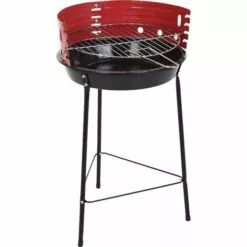 Vargan Barbecue à Charbon De Bois - Demi-ouvert - Ø33 Cm - Noir/Rouge