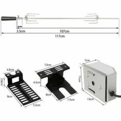 SWANEW Barbecue à Brochettes Avec Moteur Pour Poulet Agneau,117cm, Bœuf Ou Rôti Roulé, Avec Broche Réglable En Hauteur Pour Jusqu'à 18 Kg - Argent -France Barbecue Soldes Boutique 57503516 2