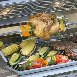 SWANEW Barbecue à Brochettes Avec Moteur Pour Poulet Agneau,117cm, Bœuf Ou Rôti Roulé, Avec Broche Réglable En Hauteur Pour Jusqu'à 18 Kg - Argent -France Barbecue Soldes Boutique 57503516 3