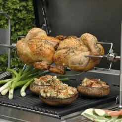 SWANEW Barbecue à Brochettes Avec Moteur Pour Poulet Agneau,117cm, Bœuf Ou Rôti Roulé, Avec Broche Réglable En Hauteur Pour Jusqu'à 18 Kg - Argent -France Barbecue Soldes Boutique 57503516 5