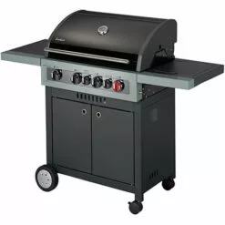ENDERS - Barbecue Boston Black 4 IK Turbo - 4 Brûleurs Dont 1 Turbo Zone - 1 Brûleur Arrière Infrarouge - 1 Brûleur Latéral - Jusqu'à 12 Convives - 21,85 KW - Noir