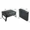 DENUOTOP Barbecue Charbon Barbecue Au Charbon De Bois, Barbecue Portable Barbecue En Acier Inoxydable Pliable Barbecue Fumeur Grill Barbecue Bureau Parfait Pour Le Camping Pique-Nique En Plein Air Garden Party