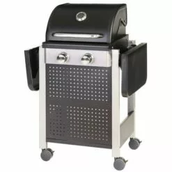 LOLA HOME Barbecue à Gaz Birgitt Avec 2 Brûleurs En Acier Noir 52x116x110 Cm -France Barbecue Soldes Boutique 57715525 3