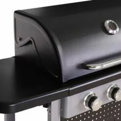 LOLA HOME Barbecue à Gaz Birgitt Avec 2 Brûleurs En Acier Noir 52x116x110 Cm -France Barbecue Soldes Boutique 57715525 4