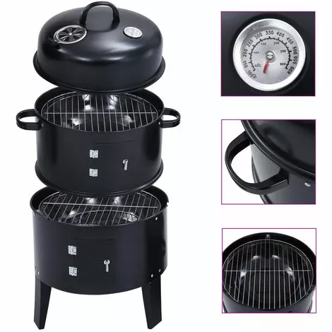 INLIFE Gril Barbecue Au Charbon 3 En 1 40x80 Cm 4 INLIFE Gril Barbecue Au Charbon 3 En 1 40x80 Cm – Image 2