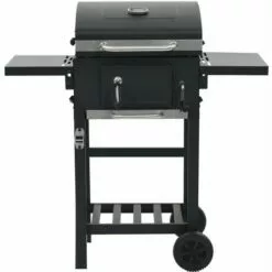 INLIFE Gril De Barbecue Au Charbon De Bois Et étagère Inférieure Noir