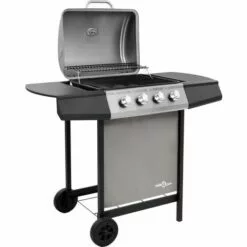 INLIFE Barbecue Gril à Gaz Avec 4 Brûleurs Noir Et Argenté -France Barbecue Soldes Boutique 57884838 4