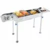 BIGZZIA Barbecue à Charbon Pliable Portable - BBQ Grill Sur Pied Avec étagères + Grille + Plaque Cuisson - Pour Camping 120 X 67 X 31 Cm