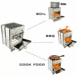 TANCYCO Réchaud De Camping Pliant Avec Sac De Rangement Pour Barbecue Réchaud à Bois Réchaud à Barbecue Pliable Pour Les Voyages, La Randonnée, Le Camping, Le Pique-nique, Le Barbecue (argent) -France Barbecue Soldes Boutique 58208234 2