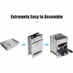 TANCYCO Réchaud De Camping Pliant Avec Sac De Rangement Pour Barbecue Réchaud à Bois Réchaud à Barbecue Pliable Pour Les Voyages, La Randonnée, Le Camping, Le Pique-nique, Le Barbecue (argent) -France Barbecue Soldes Boutique 58208234 4