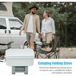 TANCYCO Réchaud Pliant De Camping Réchaud à Combustible à Alcool Solide Réchaud à Barbecue Pliable Pour Les Voyages, La Randonnée, Le Camping, Le Pique-nique, Le Barbecue (argent) -France Barbecue Soldes Boutique 58208245 4