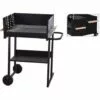 Vargan Barbecue Au Charbon De Bois - Surface De Cuisson 76 X 34 Cm - Grille Réglable En Hauteur