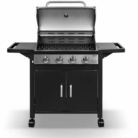 AMSTA - AMBB77807 - Barbecue à Gaz - 12 800 Watts - 4 Brûleurs - Chariot De Rangement - Thermomètre Intégré 4 AMSTA - AMBB77807 - Barbecue à Gaz - 12 800 Watts - 4 Brûleurs - Chariot De Rangement - Thermomètre Intégré – Image 2
