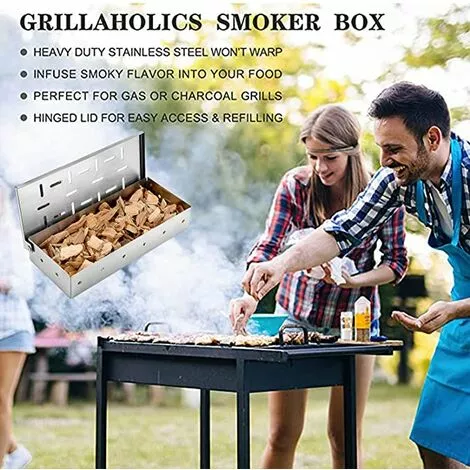 GUAZHUNIFR Boîte à Fumoir Pour Barbecue,Acier Inoxydable Fumé Boîte,fumoir Viande Et Poisson,pour Intérieur Extérieur Charbon De Bois Barbecue Grill Grill Viande.,GU.B/bon 5 GUAZHUNIFR Boîte à Fumoir Pour Barbecue,Acier Inoxydable Fumé Boîte,fumoir Viande Et Poisson,pour Intérieur Extérieur Charbon De Bois Barbecue Grill Grill Viande.,GU.B/bon – Image 3