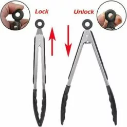 BEICHEN 9"et 12" Pince De Cuisine Barbecue Grille Pain En Acier Inoxydable 304 Et Poignée En Silicone Avec Support Et Trou De Suspension 8 BEICHEN 9"et 12" Pince De Cuisine Barbecue Grille Pain En Acier Inoxydable 304 Et Poignée En Silicone Avec Support Et Trou De Suspension -France Barbecue Soldes Boutique 59007735 3